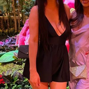 Urban Outfitters deep V neck romper, small
